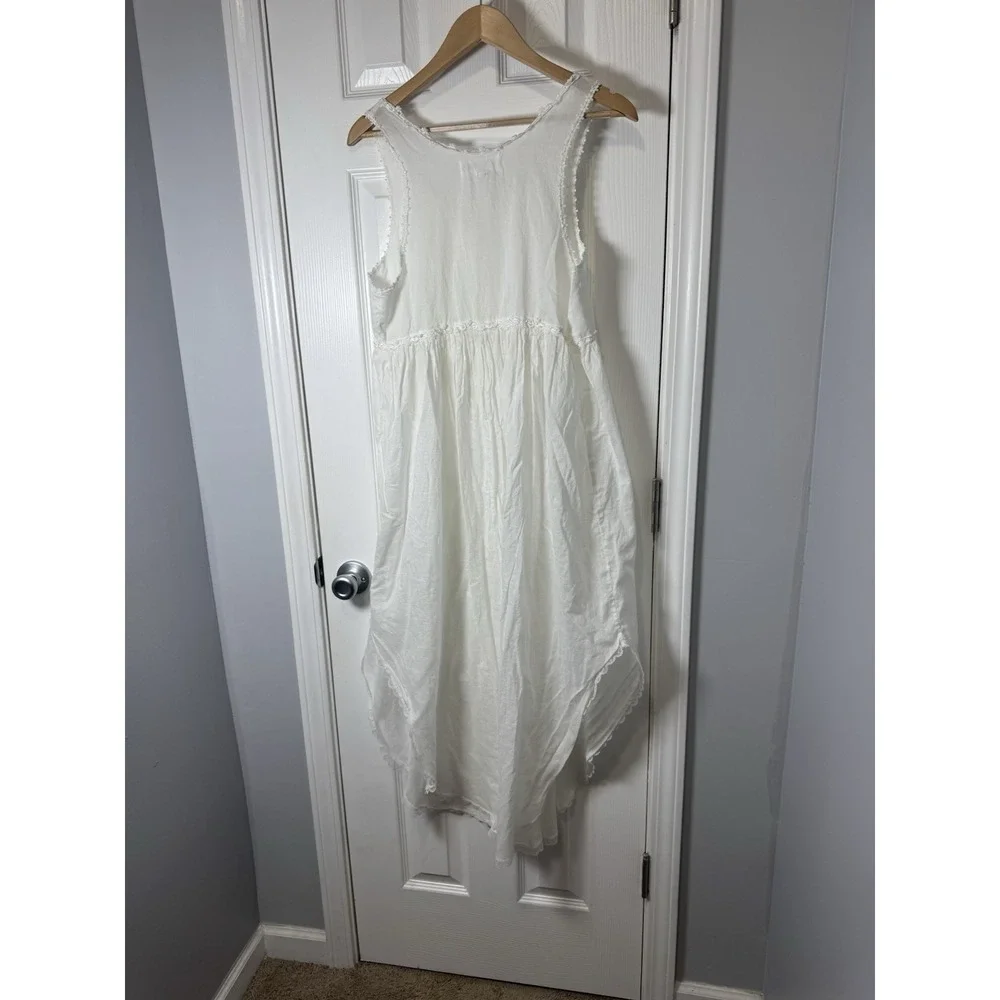 Vtg Victoria's Secret Country Cottons White Nightgown Robe Women's M/L 2pc Set